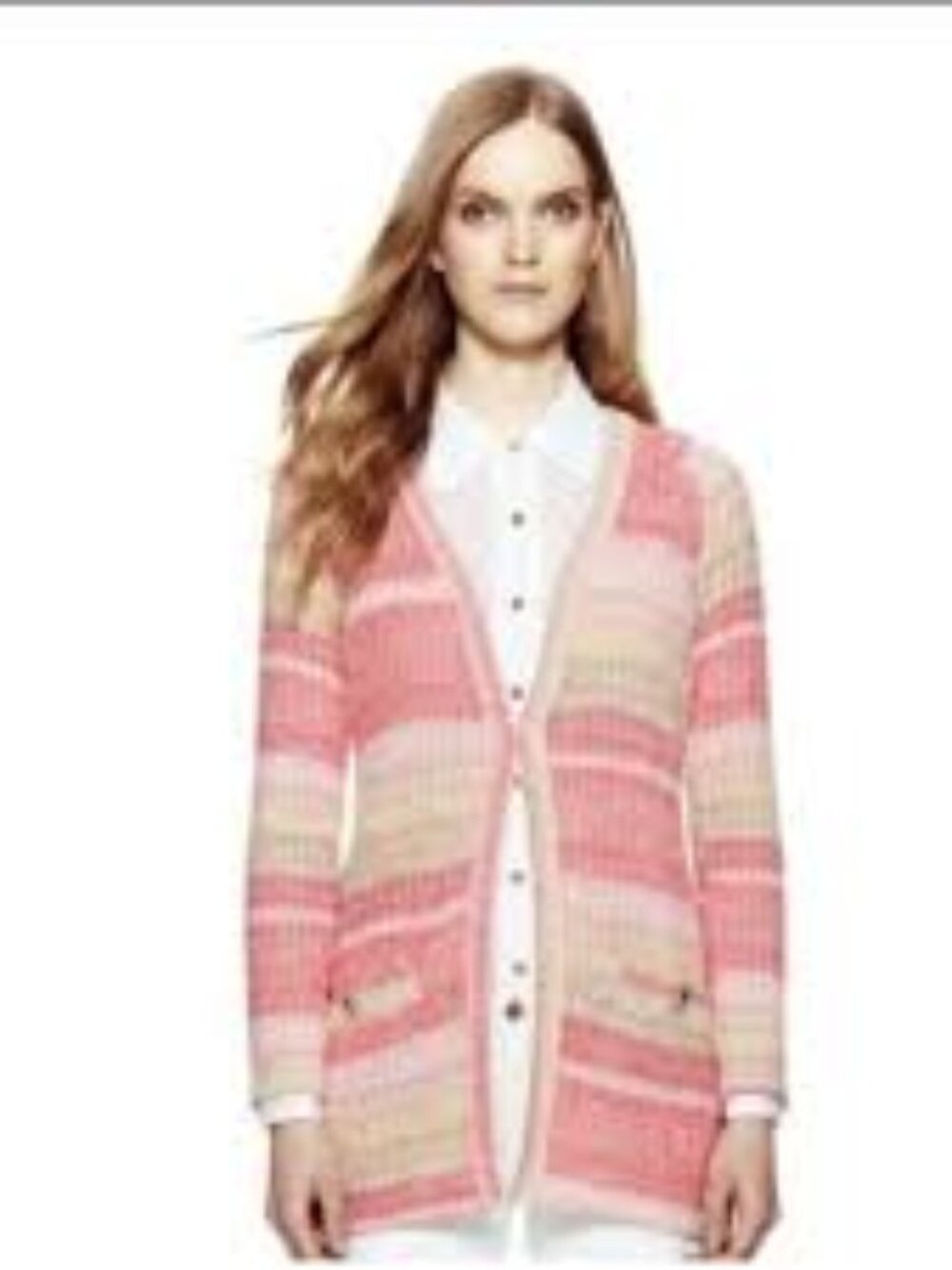 Tory Burch Erin Striped Open Front Cardigan s